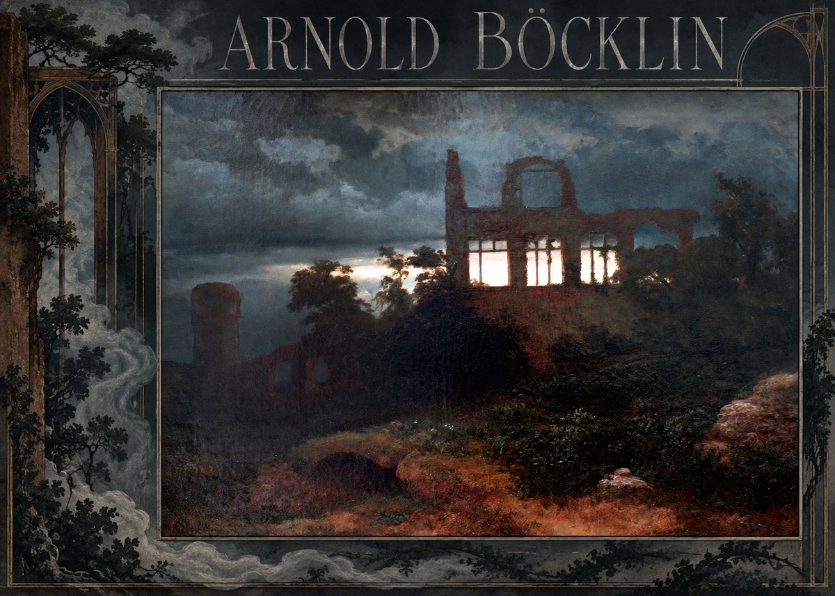 Arnold Böcklin Ruined Castle No2 - Poszter