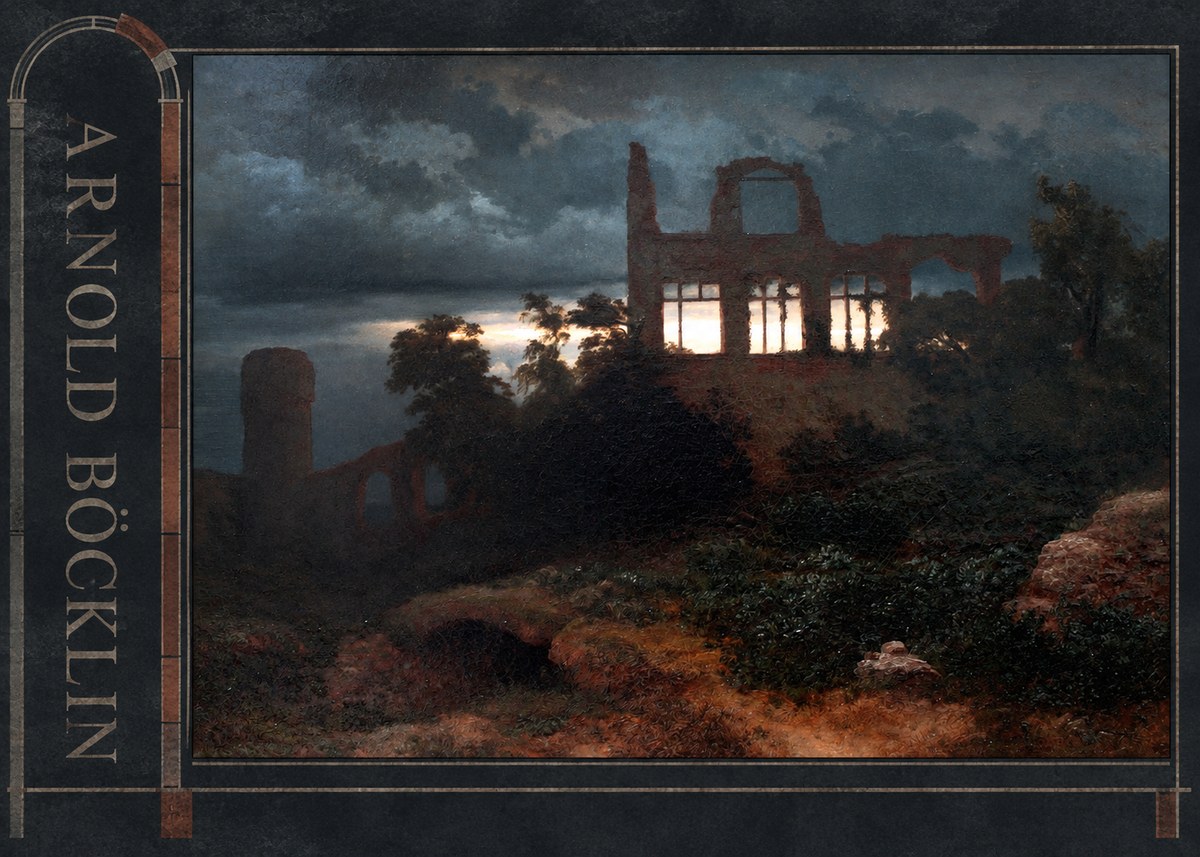 Arnold Böcklin Ruined Castle No3 - Poszter
