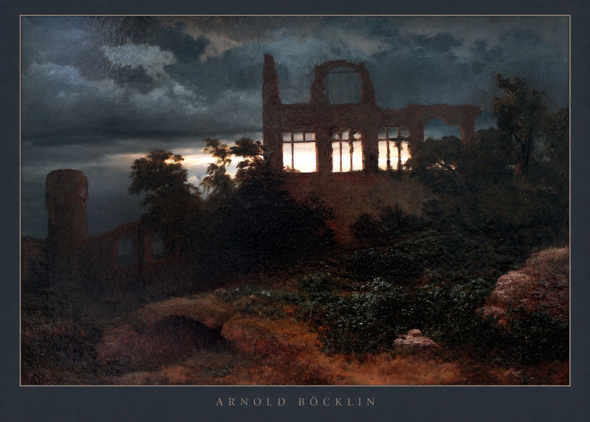 Arnold Böcklin Ruined Castle No5 - Poszter