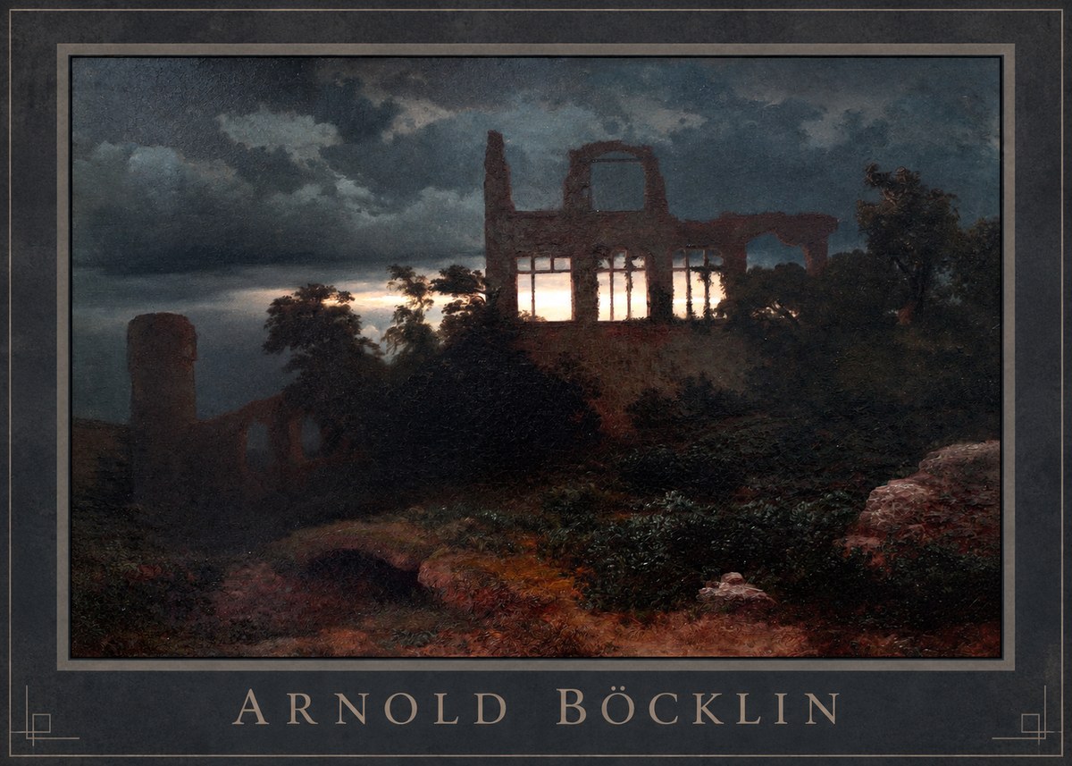 Arnold Böcklin Ruined Castle No6 - Poszter
