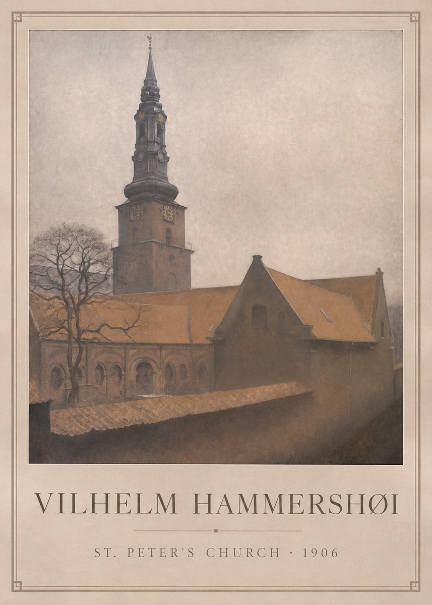 Vilhelm Hammershøi St. Peter's Church No1 - Poszter