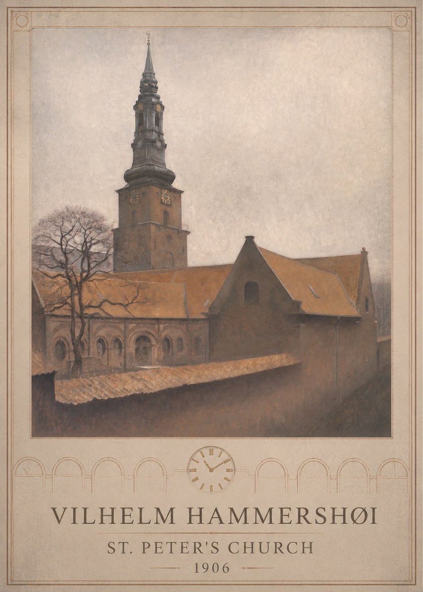 Vilhelm Hammershøi St. Peter's Church No6 - Poszter