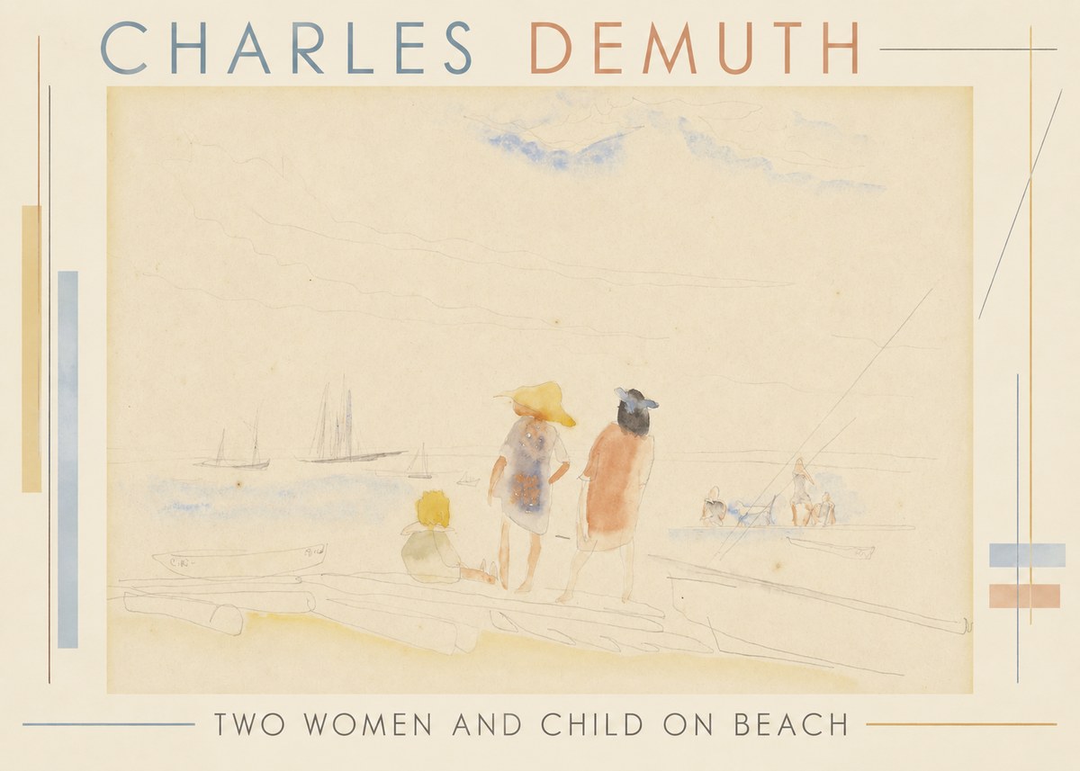 Charles Demuth Two Women and Child on Beach No2 - Poszter