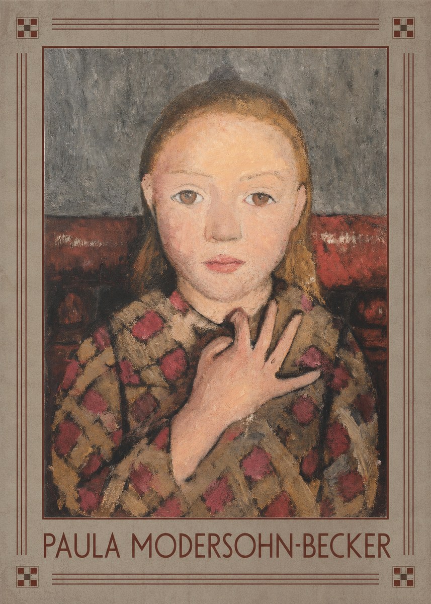 Paula Modersohn-Becker Girl in Checked Blouse No1 - Poszter