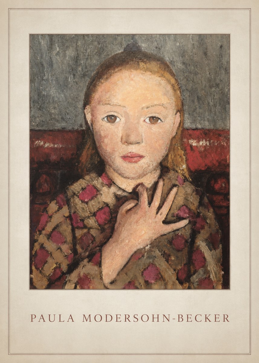 Paula Modersohn-Becker Girl in Checked Blouse No4 - Poszter