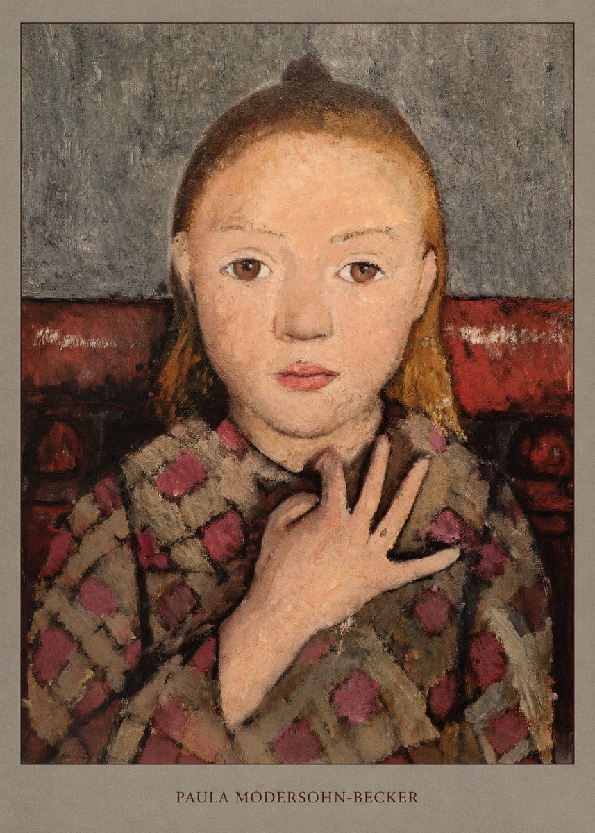 Paula Modersohn-Becker Girl in Checked Blouse No5 - Poszter