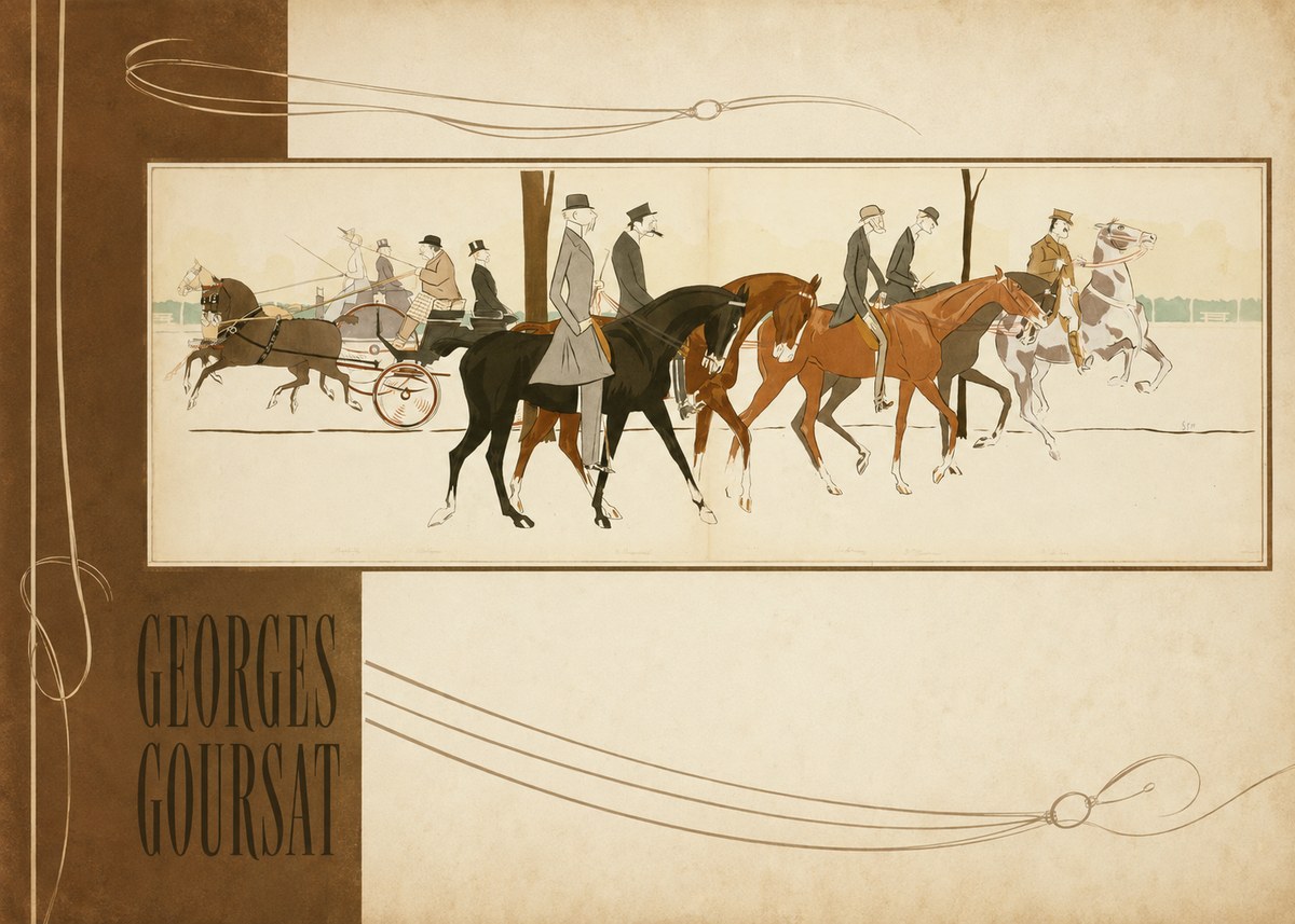 Georges Goursat Equestrian Promenade No2 - Poszter