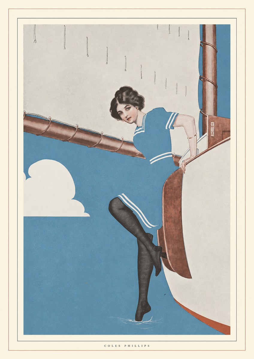 Coles Phillips Woman on a Yacht No4 - Poszter