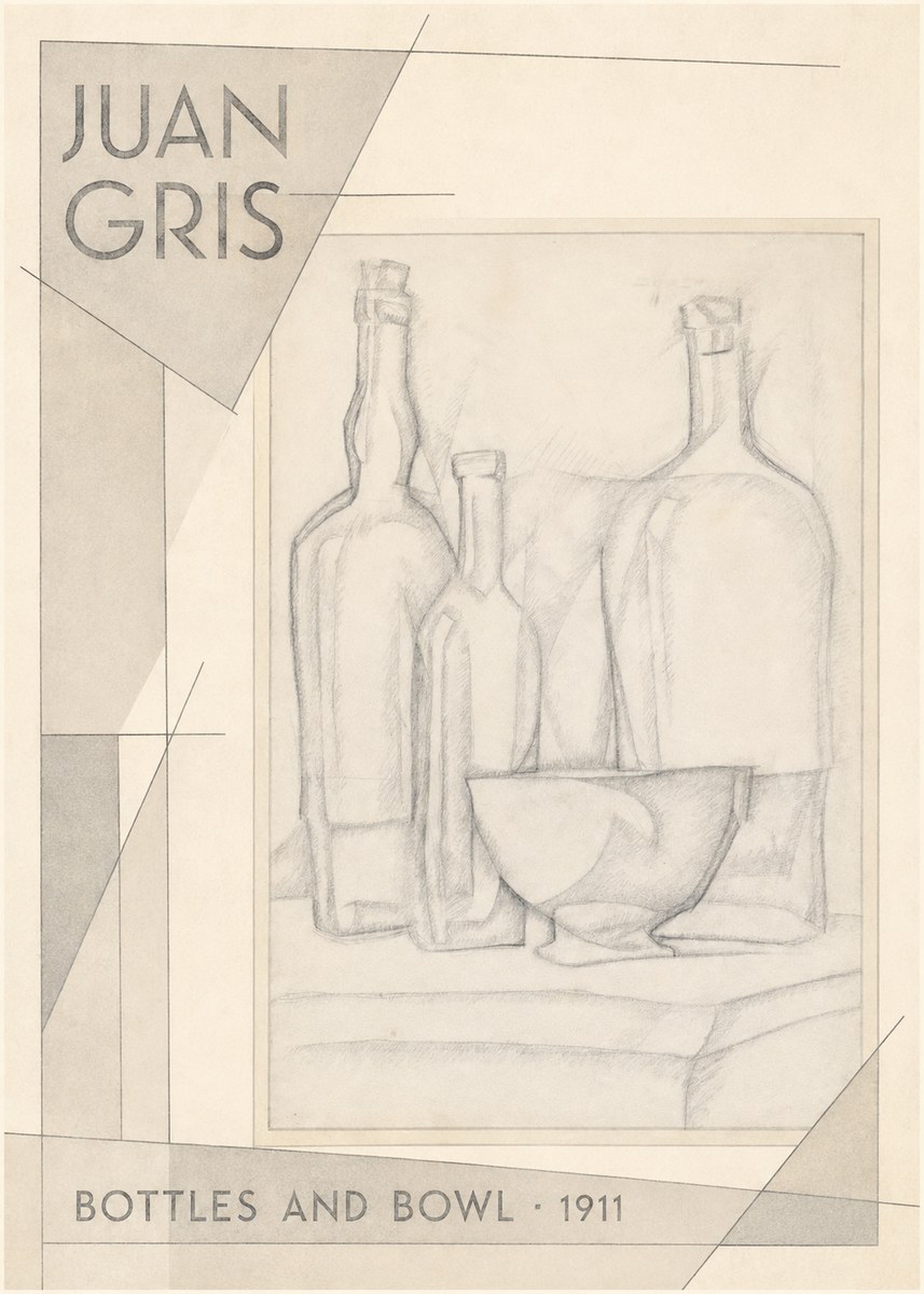 Juan Gris Bottles and Bowl No2 - Poszter