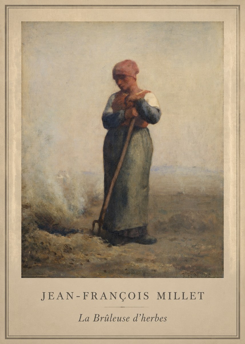 Jean-François Millet La Brûleuse D'herbes No1 - Poszter