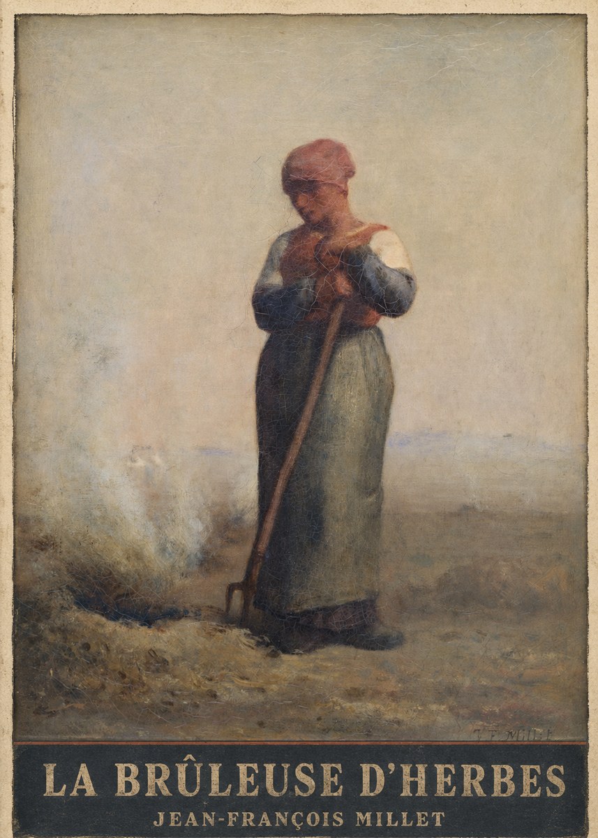 Jean-François Millet La Brûleuse D'herbes No3 - Poszter