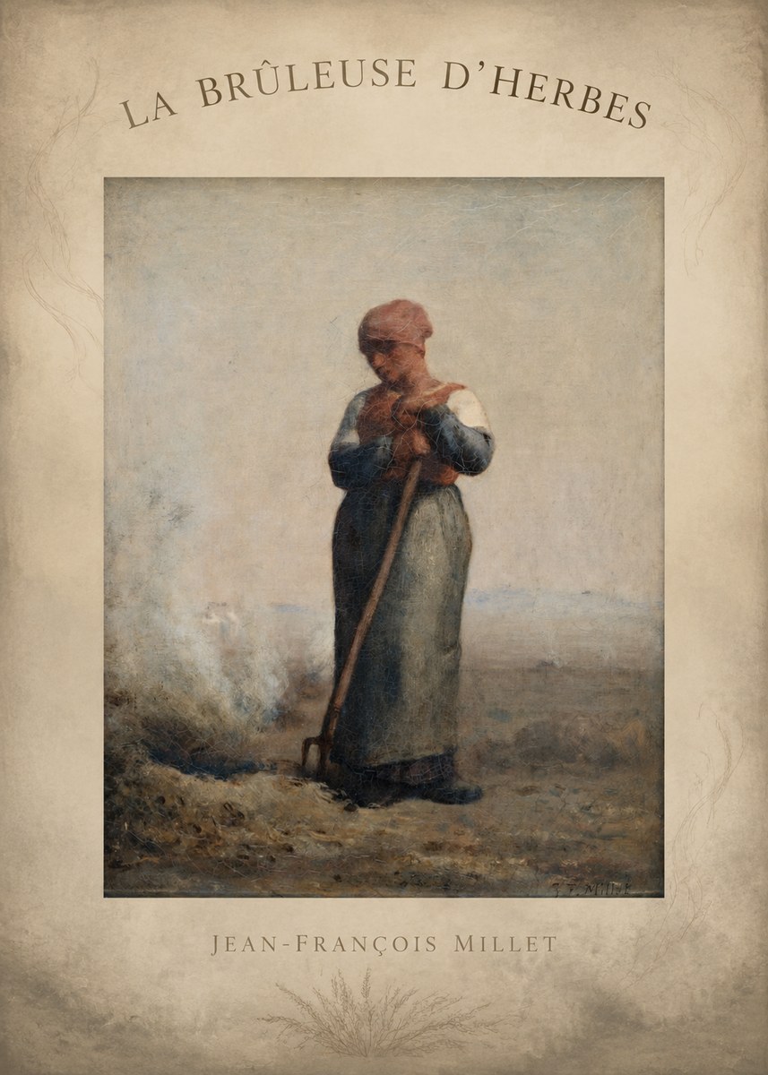 Jean-François Millet La Brûleuse D'herbes No4 - Poszter