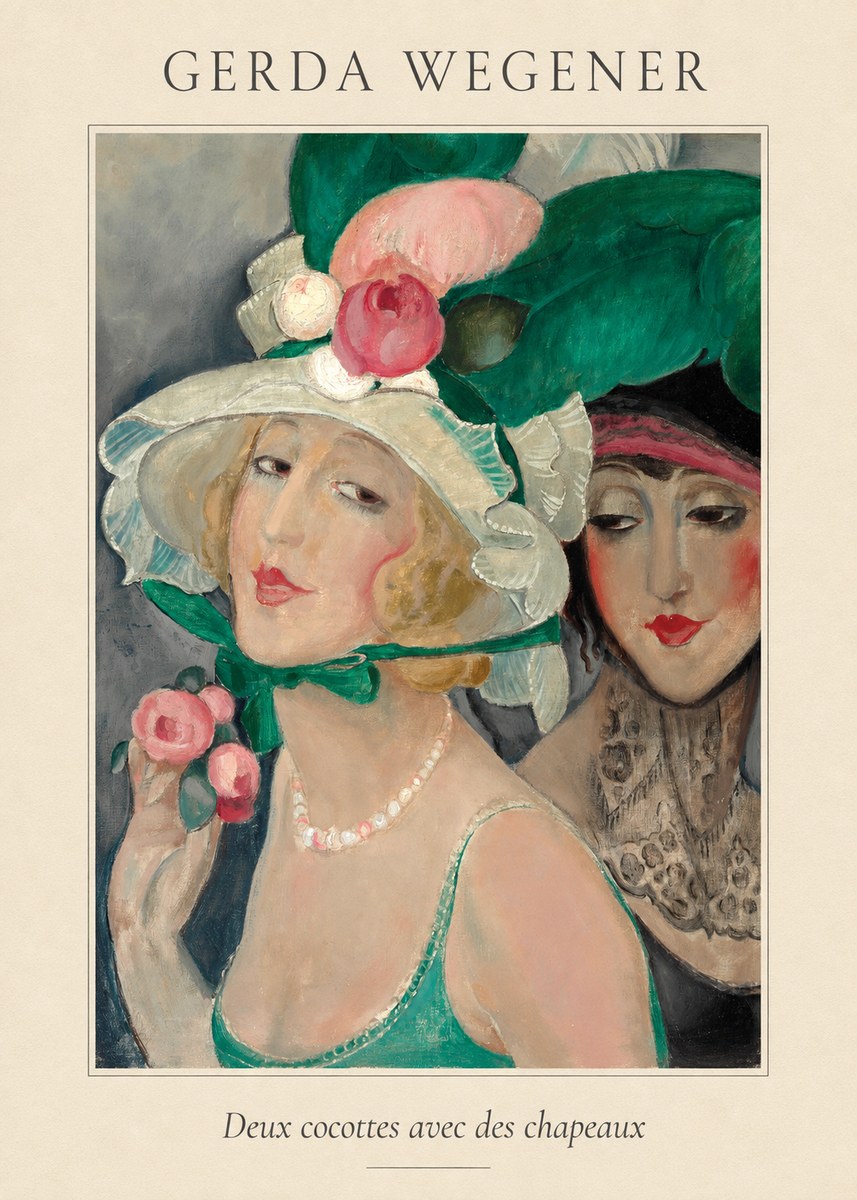 Gerda Wegener Deux Cocottes Avec Des Chapeaux No4 - Poszter