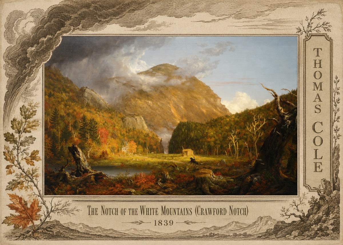 Thomas Cole The Notch of the White Mountains (Crawford Notch) No5 - Poszter