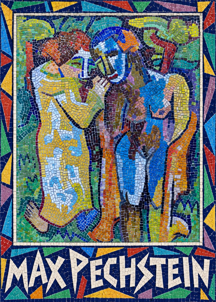 Max Pechstein Couple in Mosaic No1 - Poszter