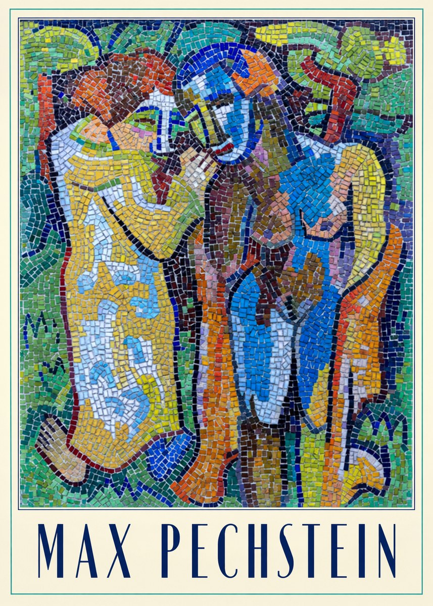 Max Pechstein Couple in Mosaic No2 - Poszter
