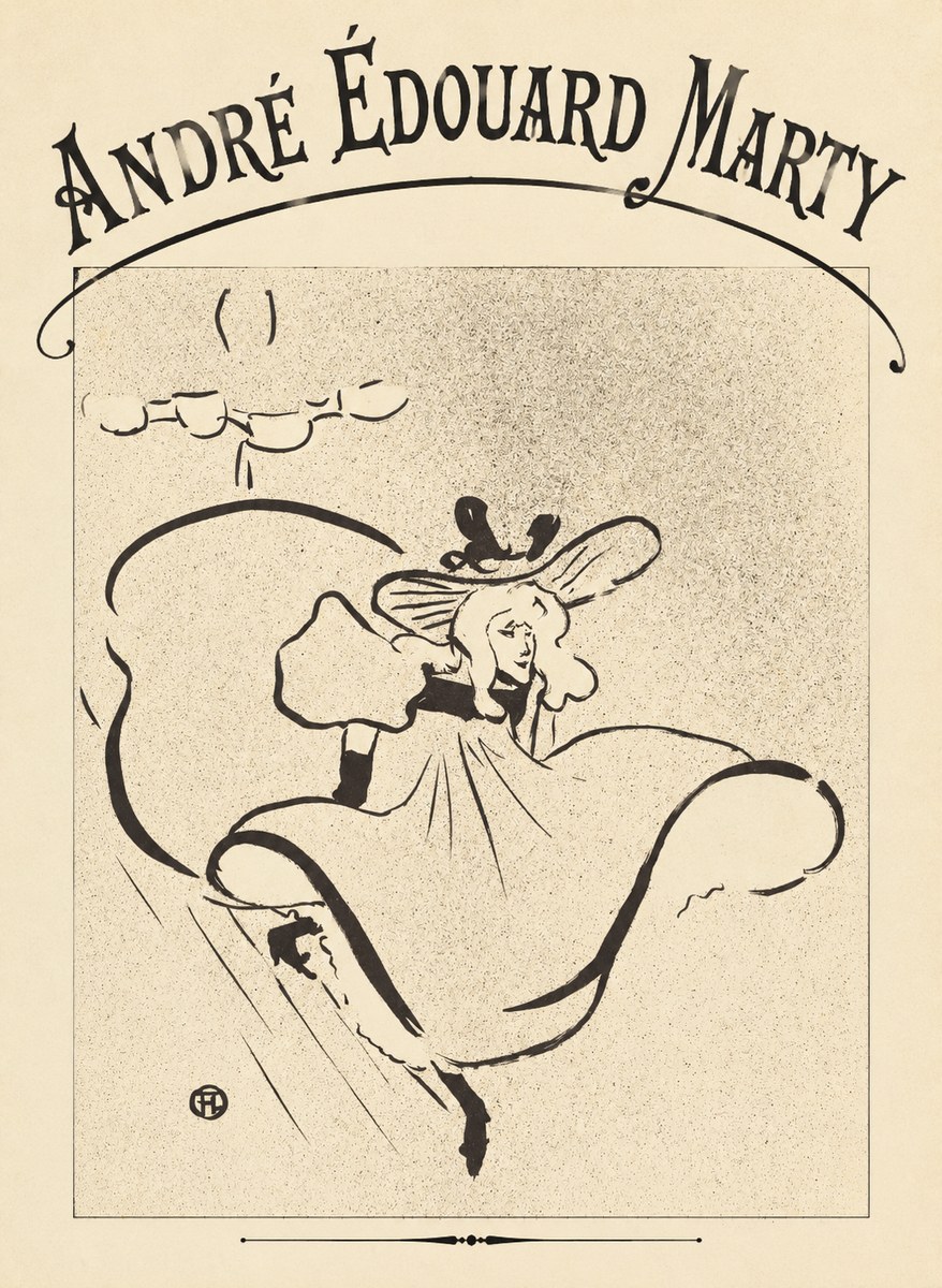 André Édouard Marty Elegant Woman with Hat No4 - Poszter