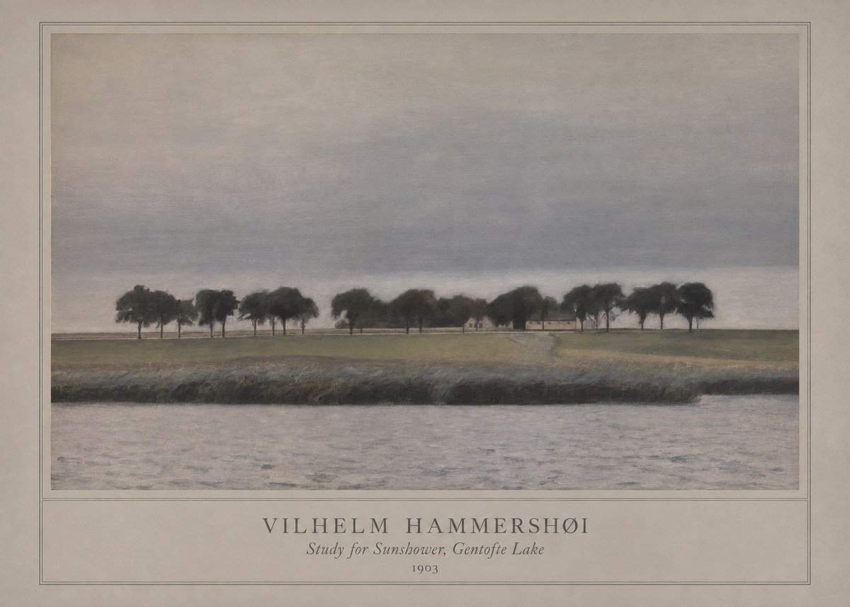 Vilhelm Hammershøi Study for Sunshower, Gentofte Lake No1 - Poszter