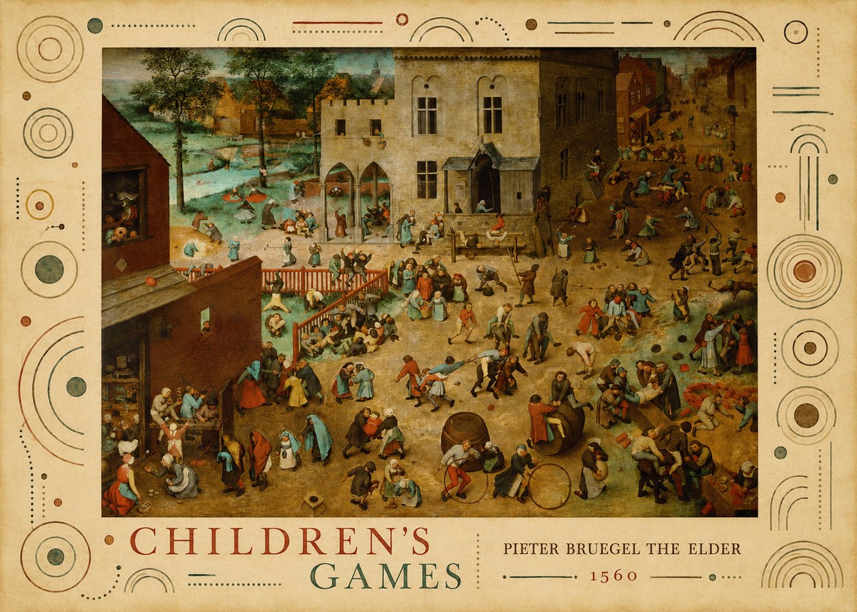 Pieter Bruegel Children's Games II No3 - Poszter