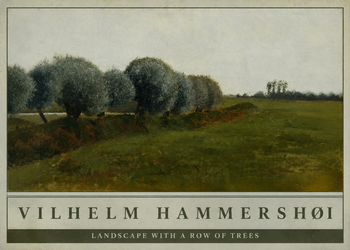 Vilhelm Hammershøi Landscape with a Row of Trees No4 - Poszter