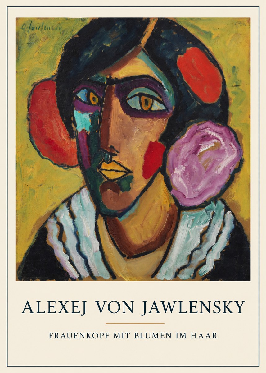 Alexej von Jawlensky Frauenkopf Mit Blumen Im Haar No5 - Poszter