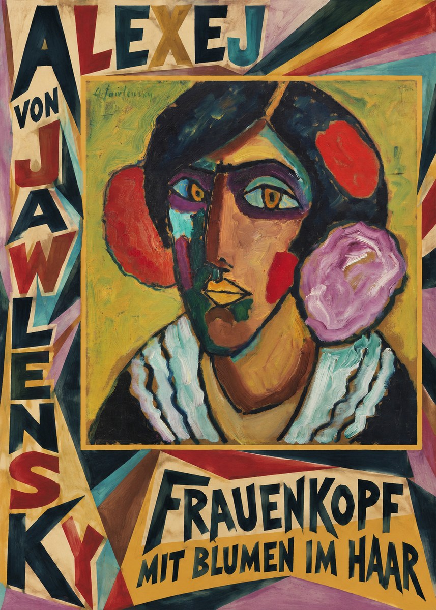 Alexej von Jawlensky Frauenkopf Mit Blumen Im Haar No6 - Poszter