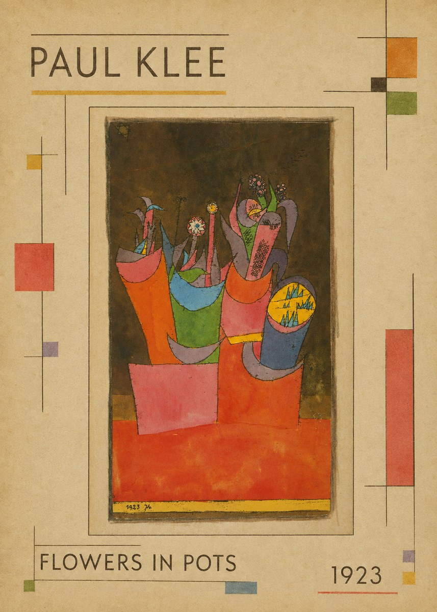 Paul Klee Flowers in Pots No1 - Poszter