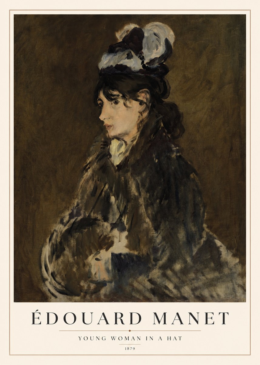 Édouard Manet Young Woman in a Hat I No1 - Poszter