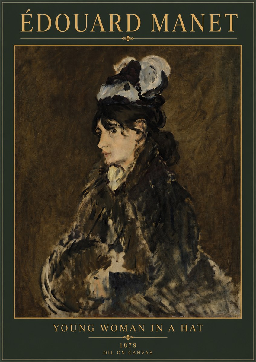 Édouard Manet Young Woman in a Hat I No4 - Poszter