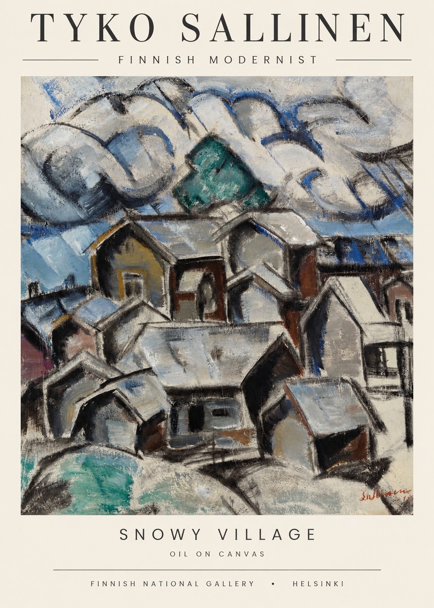Tyko Sallinen Snowy Village No1 - Poszter