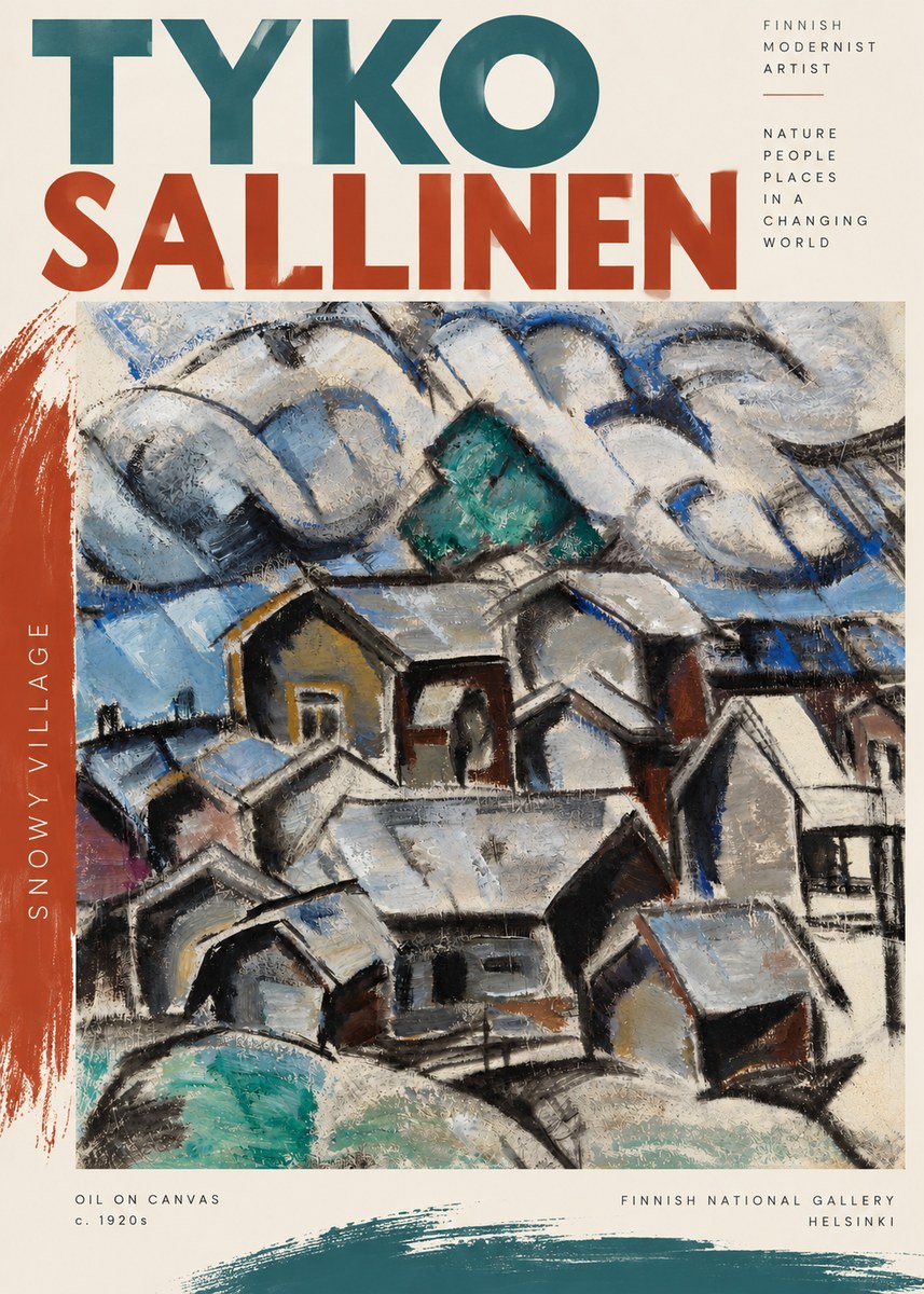 Tyko Sallinen Snowy Village No3 - Poszter