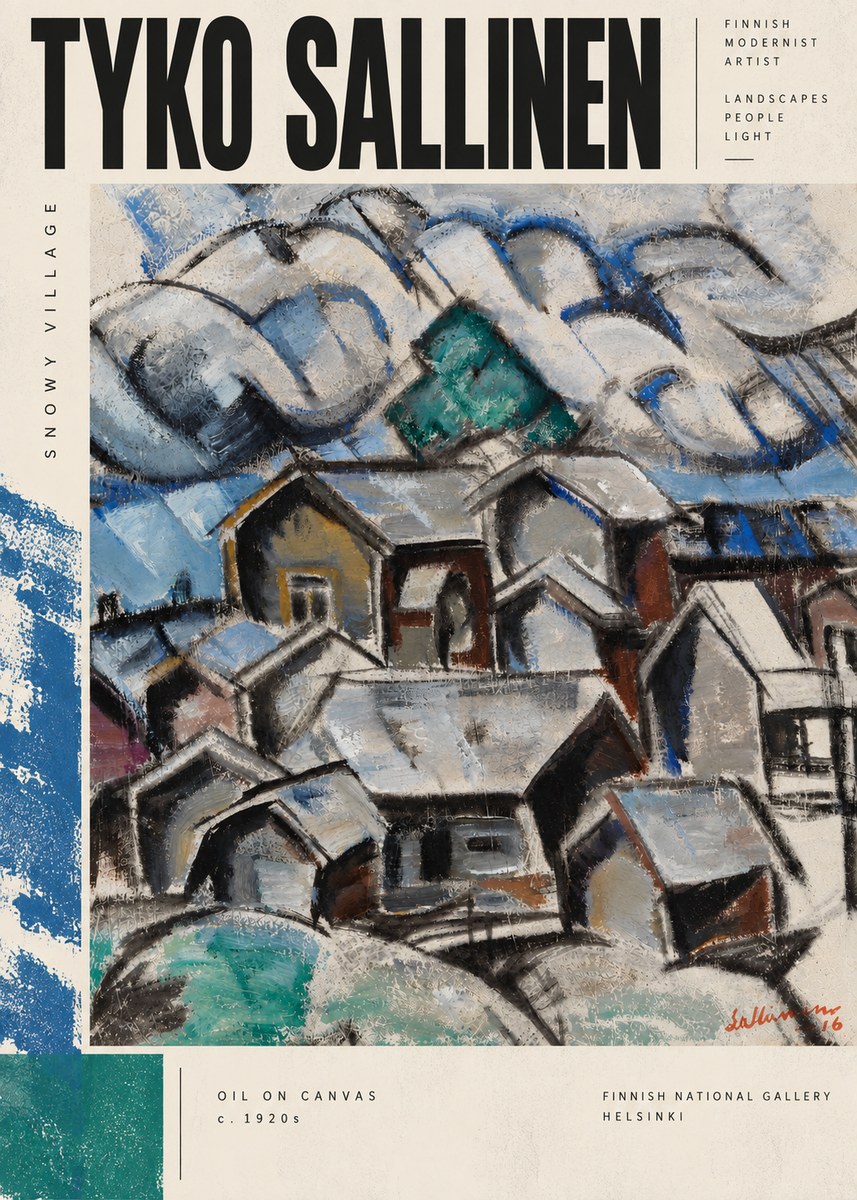 Tyko Sallinen Snowy Village No5 - Poszter