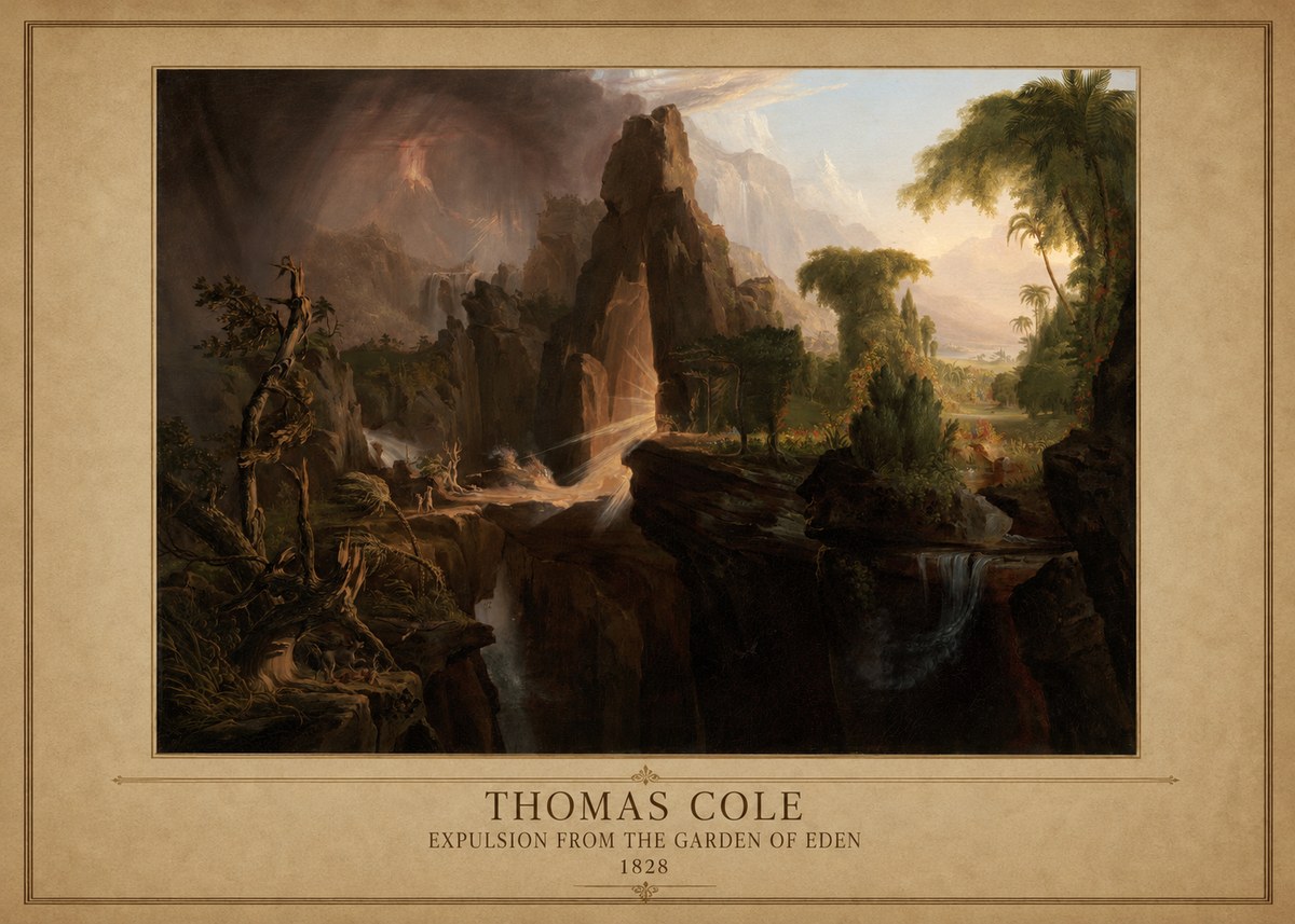 Thomas Cole Expulsion from the Garden of Eden II No1 - Poszter