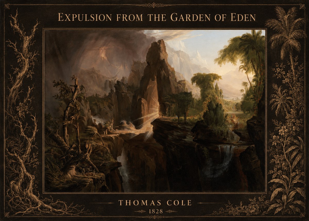 Thomas Cole Expulsion from the Garden of Eden II No6 - Poszter