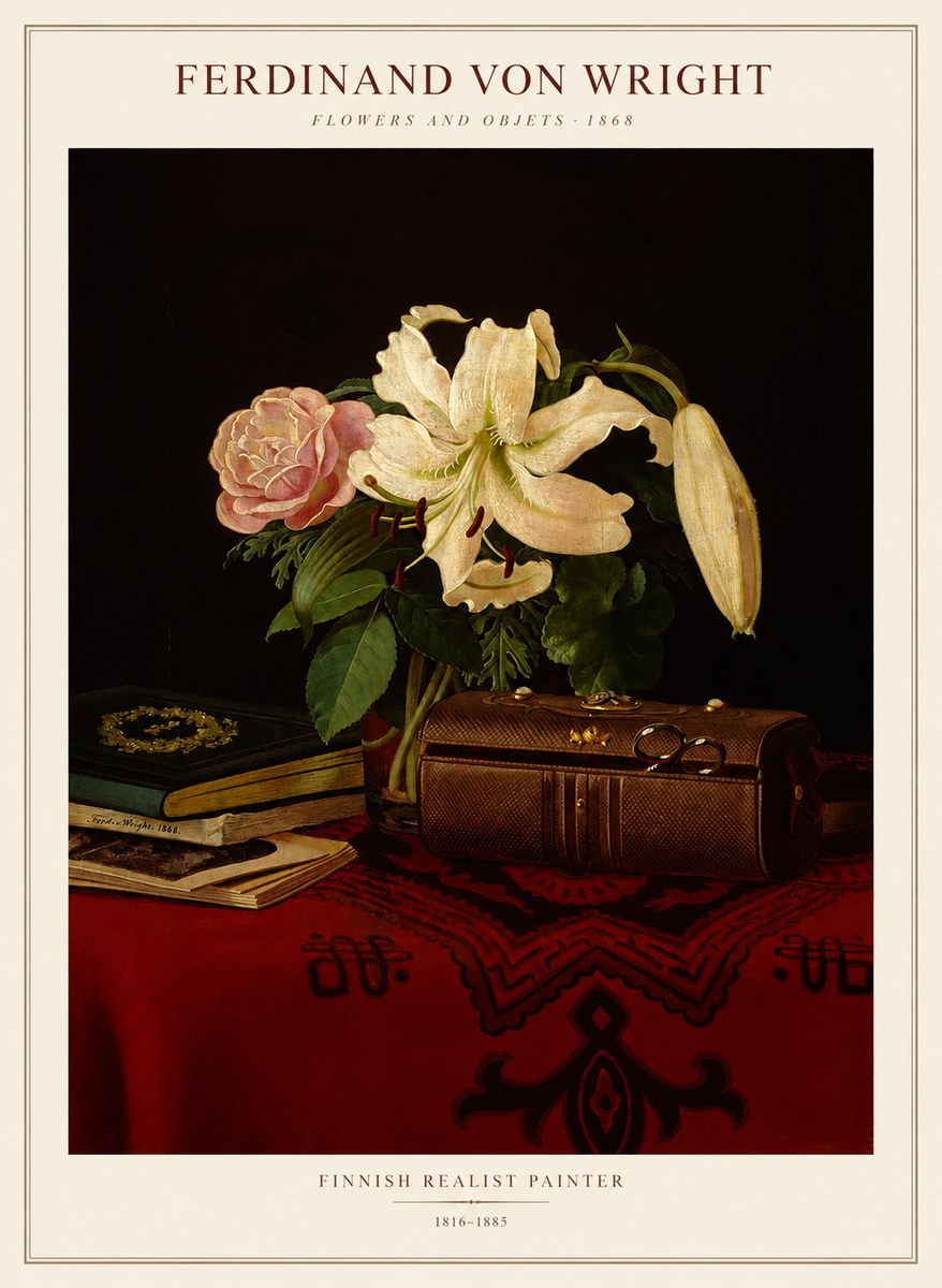 Ferdinand von Wright Flowers and Objets No1 - Poszter