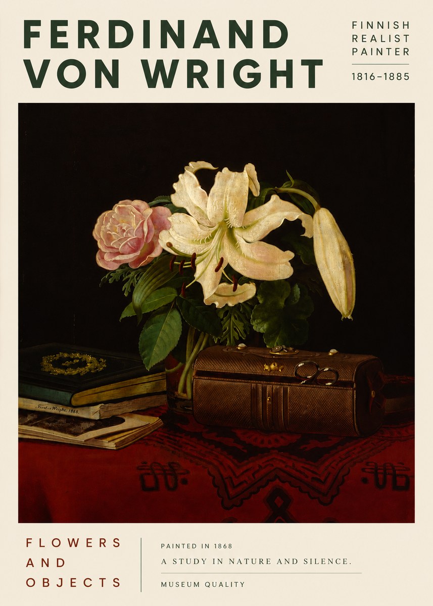 Ferdinand von Wright Flowers and Objets No3 - Poszter