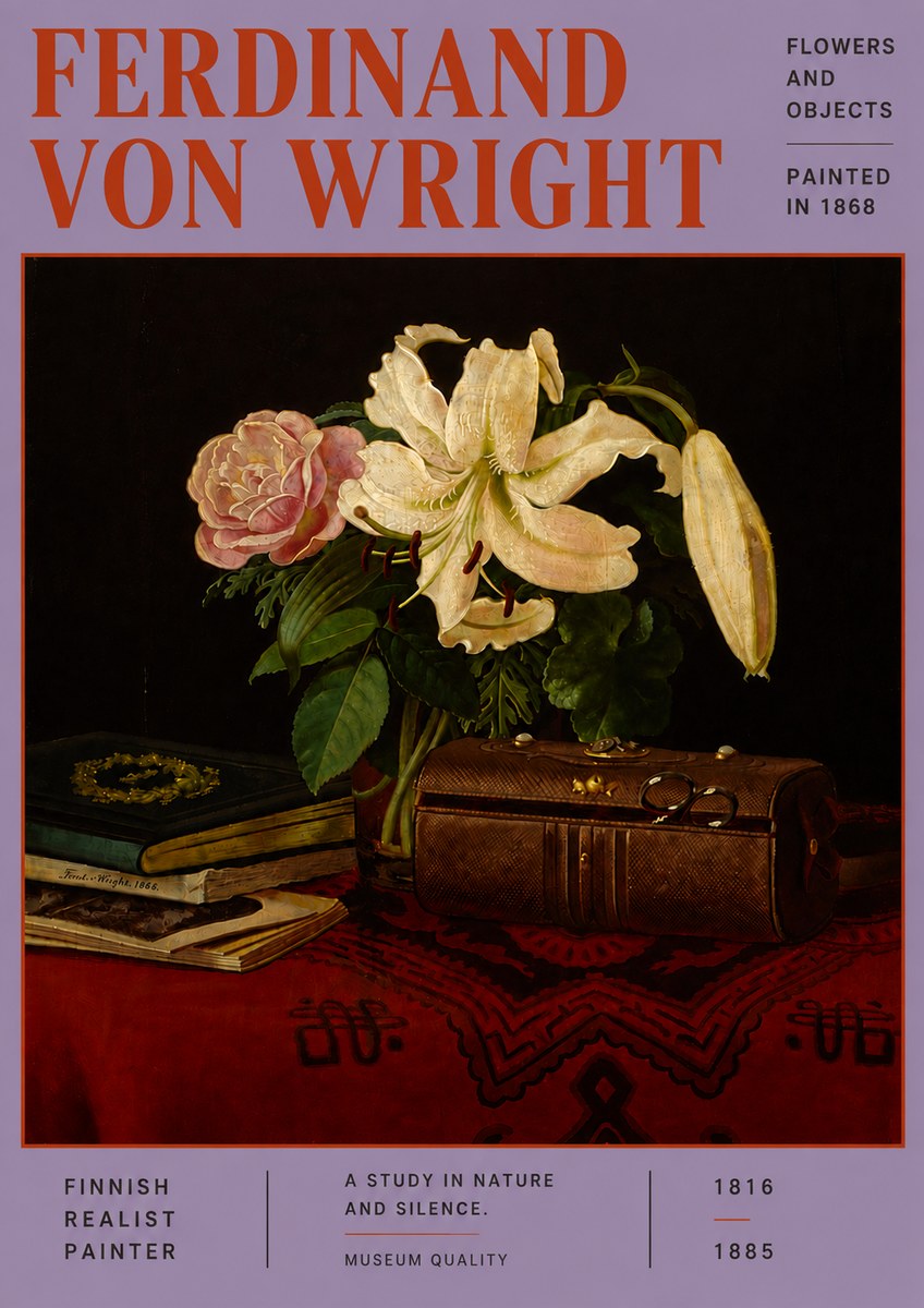 Ferdinand von Wright Flowers and Objets No6 - Poszter