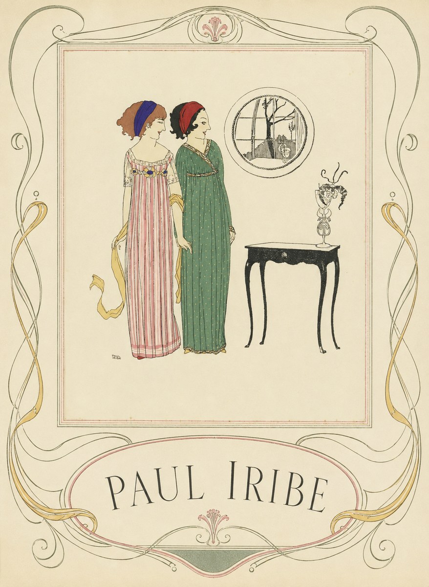 Paul Iribe Two Women in Elegant Dresses No3 - Poszter