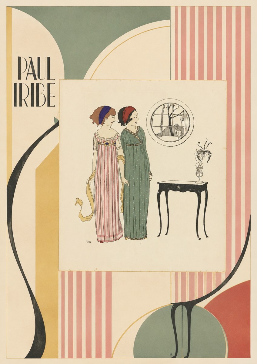 Paul Iribe Two Women in Elegant Dresses No4 - Poszter