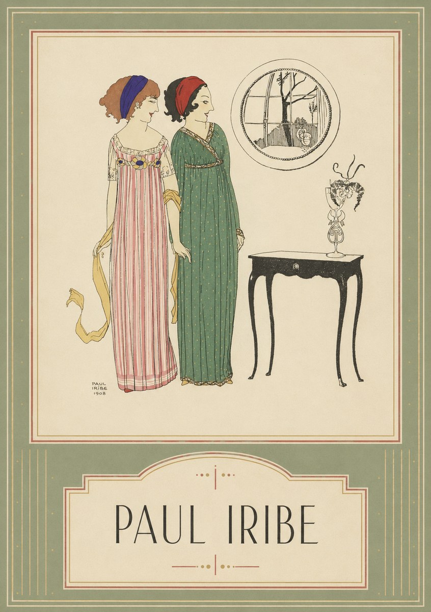 Paul Iribe Two Women in Elegant Dresses No5 - Poszter