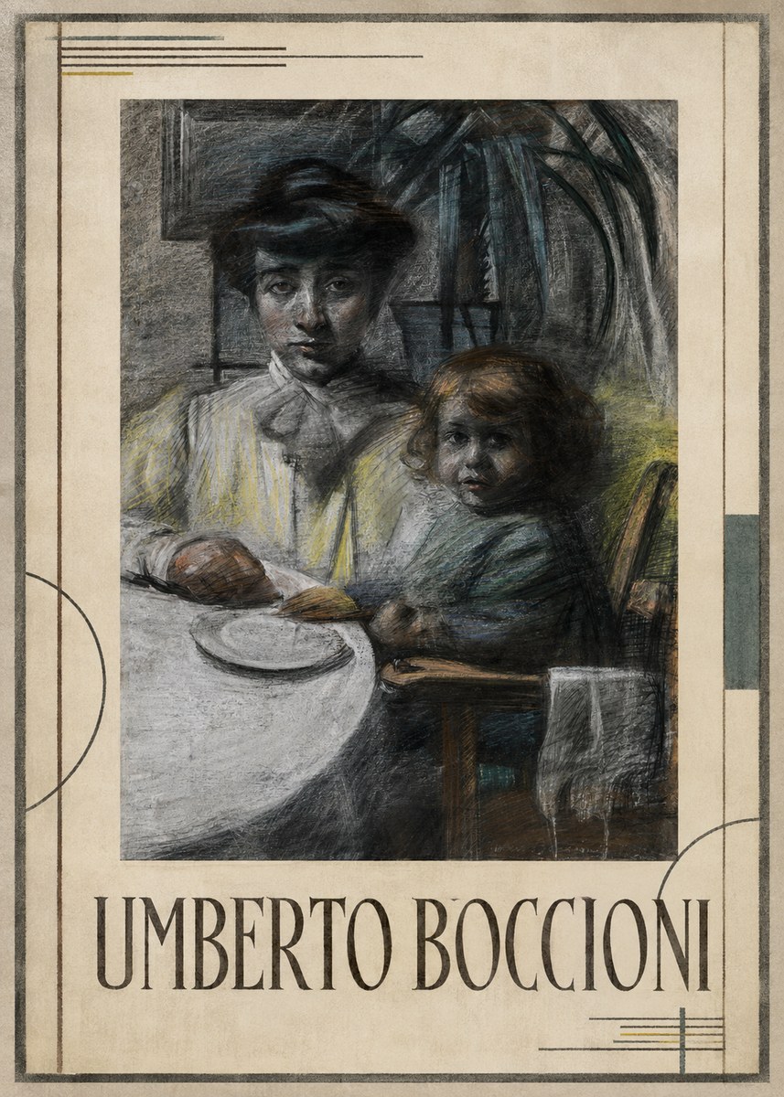 Umberto Boccioni Mother and Sister No1 - Poszter
