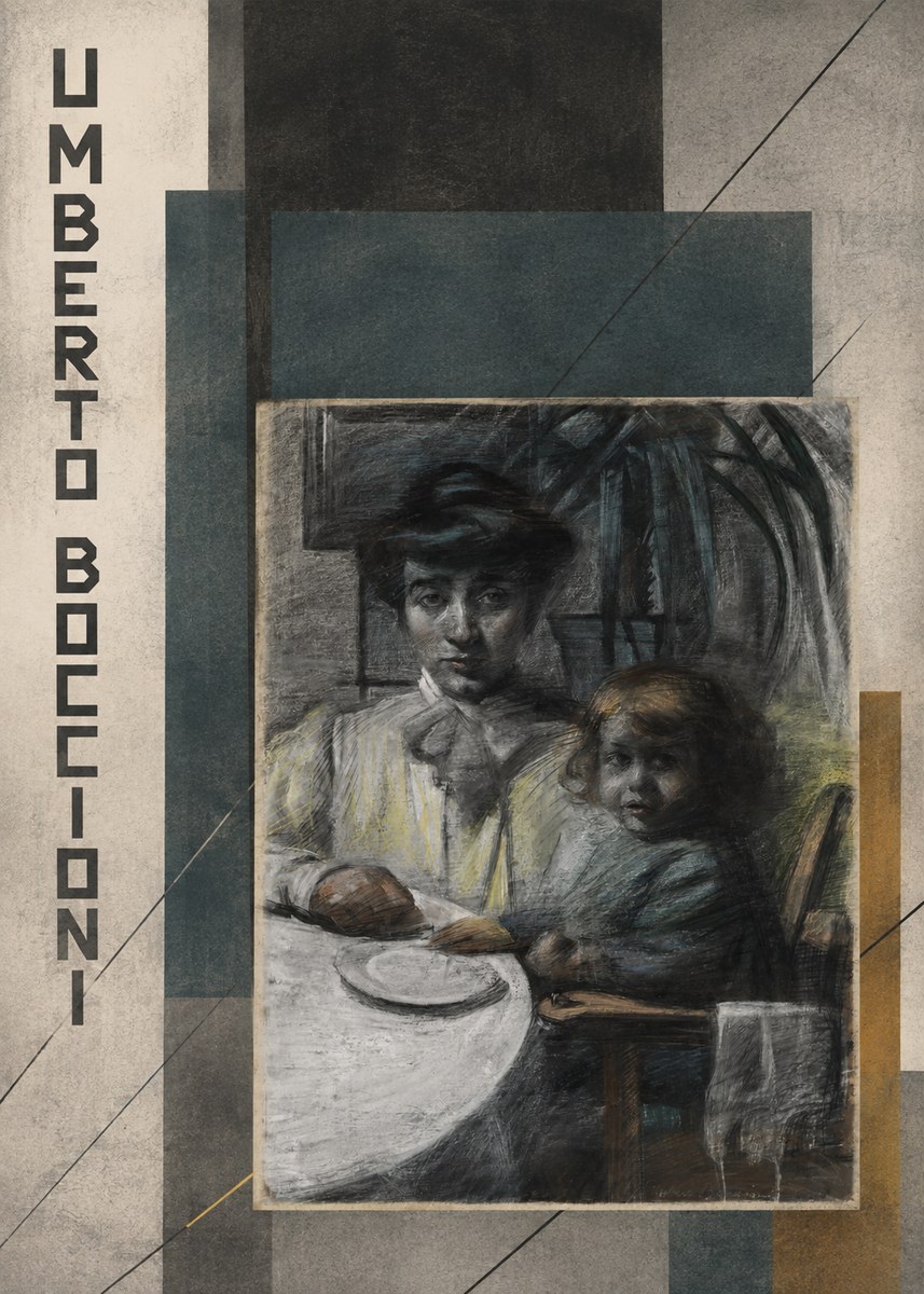 Umberto Boccioni Mother and Sister No4 - Poszter