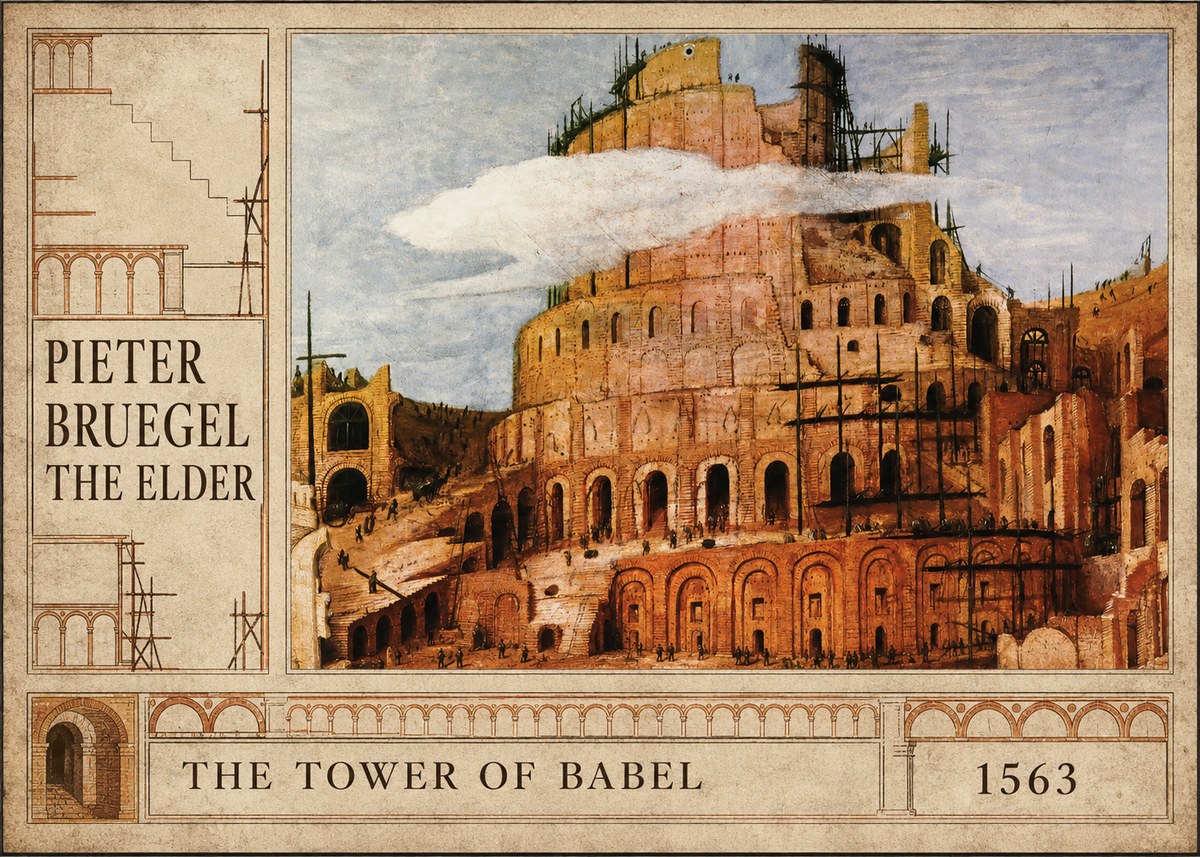 Pieter Bruegel The Tower of Babel XI No2 - Poszter