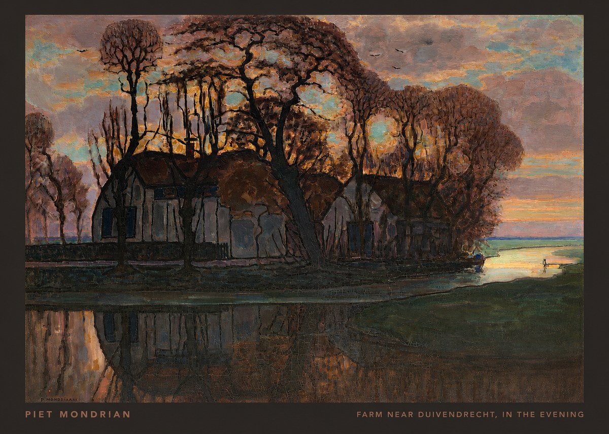 Piet Mondrian Farm Near Duivendrecht, in the Evening No6 - Poszter
