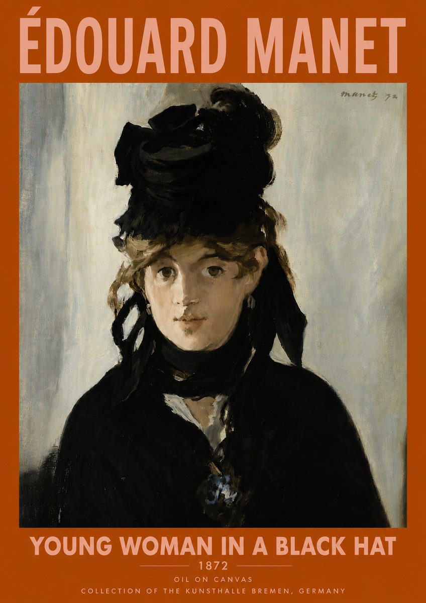 Édouard Manet Young Woman in a Black Hat I No6 - Poszter