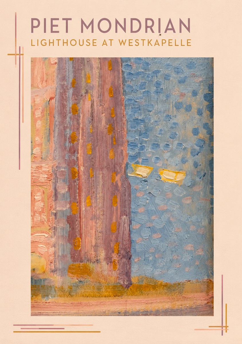 Piet Mondrian Lighthouse at Westkapelle No1 - Poszter