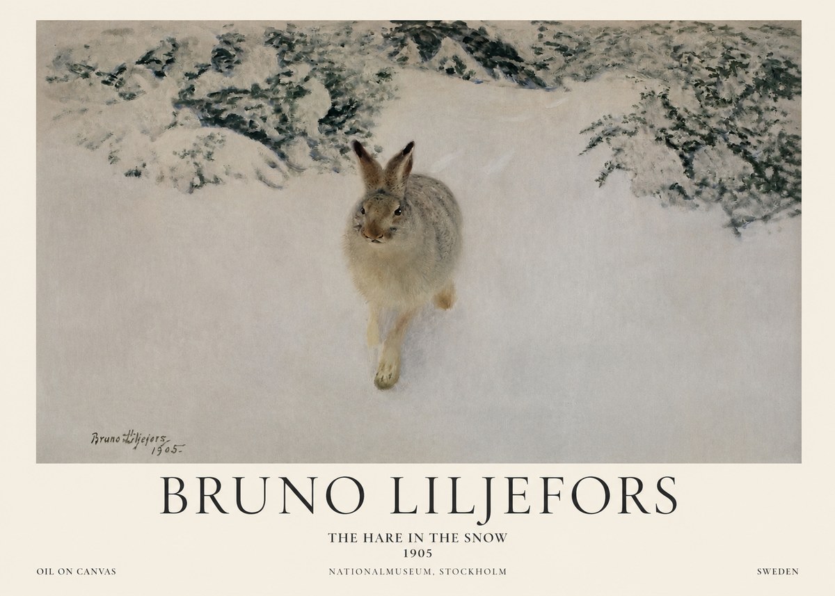Bruno Liljefors The Hare in the Snow No1 - Poszter