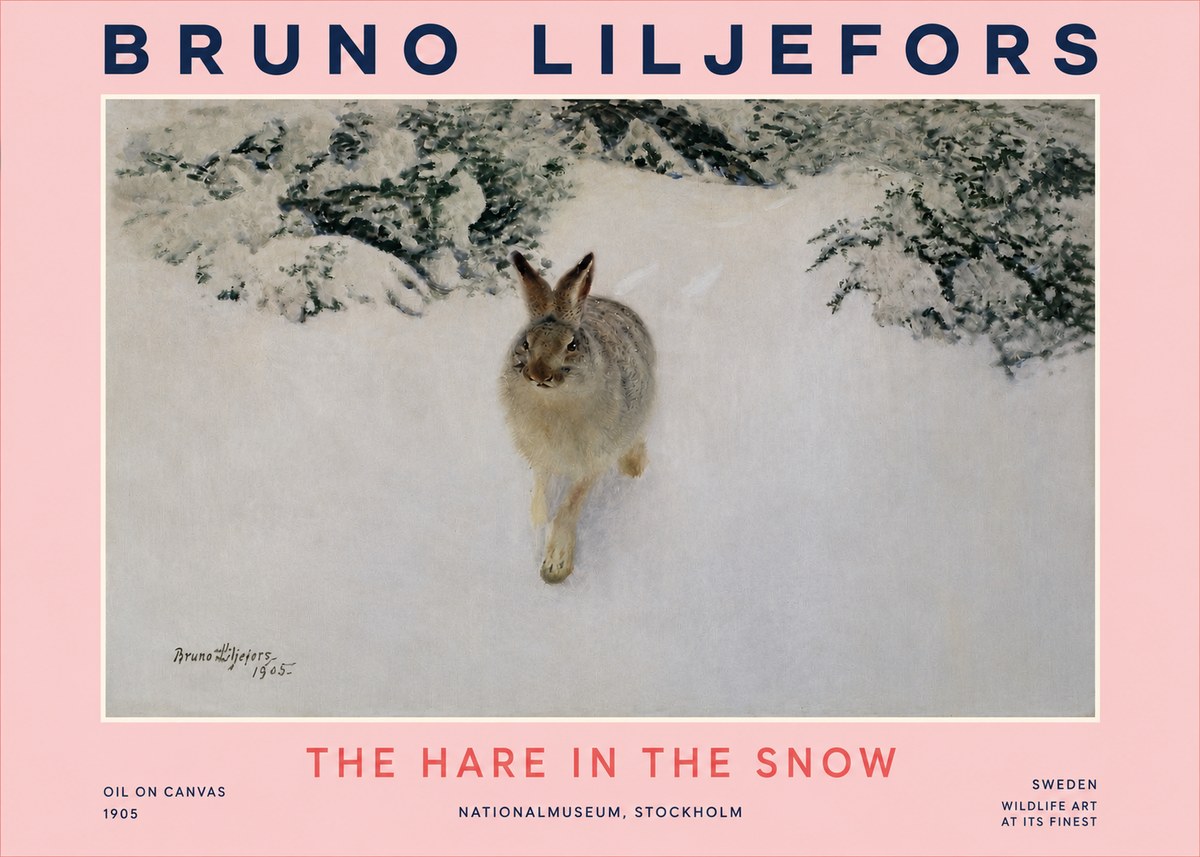 Bruno Liljefors The Hare in the Snow No3 - Poszter