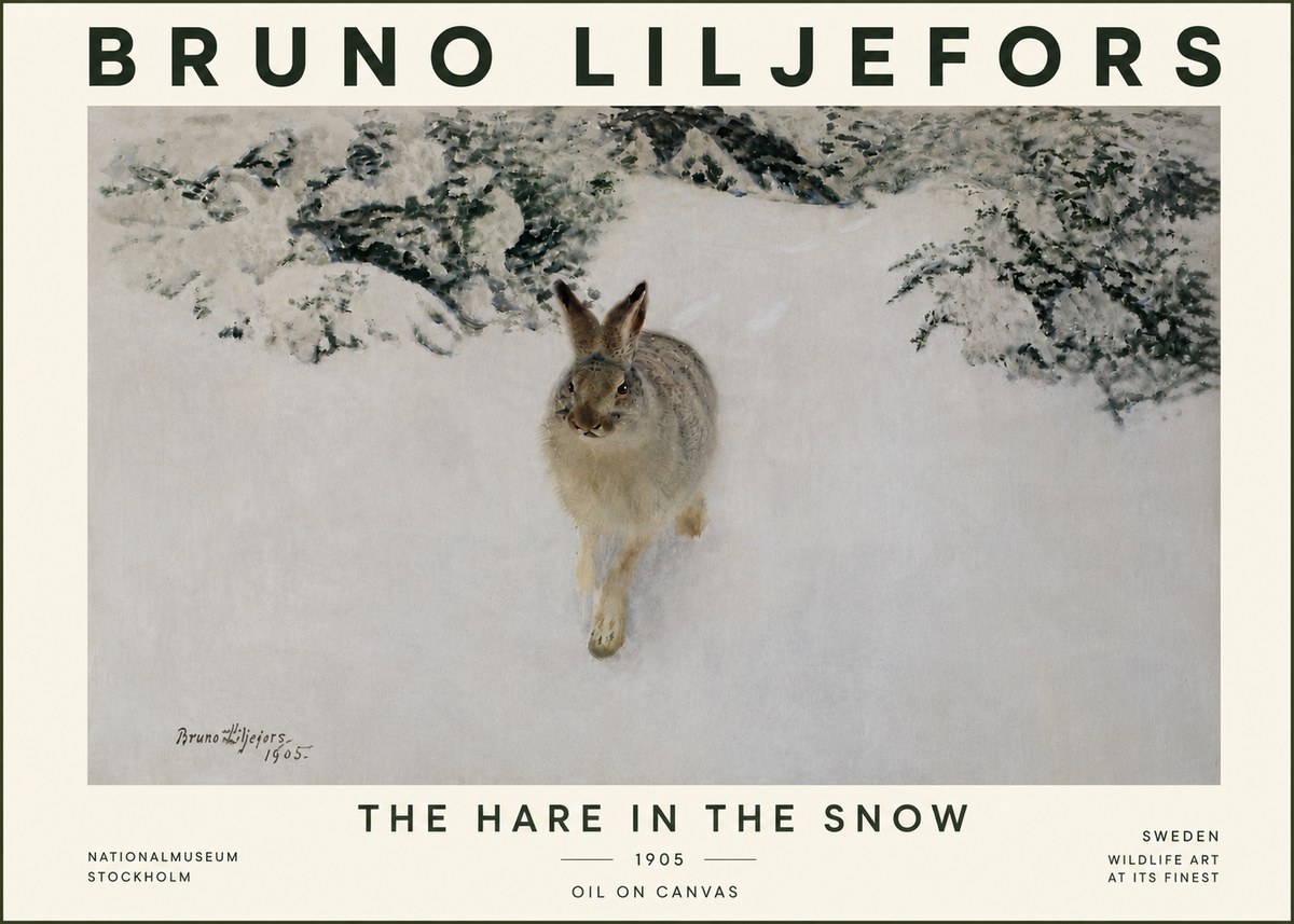 Bruno Liljefors The Hare in the Snow No5 - Poszter