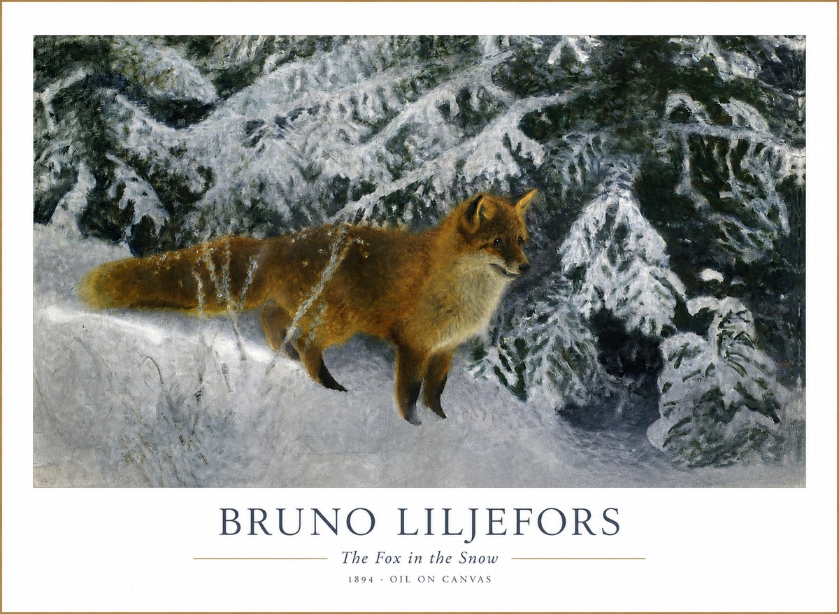 Bruno Liljefors The Fox in the Snow No1 - Poszter